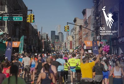 Runners on course at the TCS New York City Marathon.